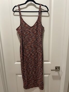 Torrid Multicolor Space-Dye Midi Slip Dress - Brown & Black 14/16